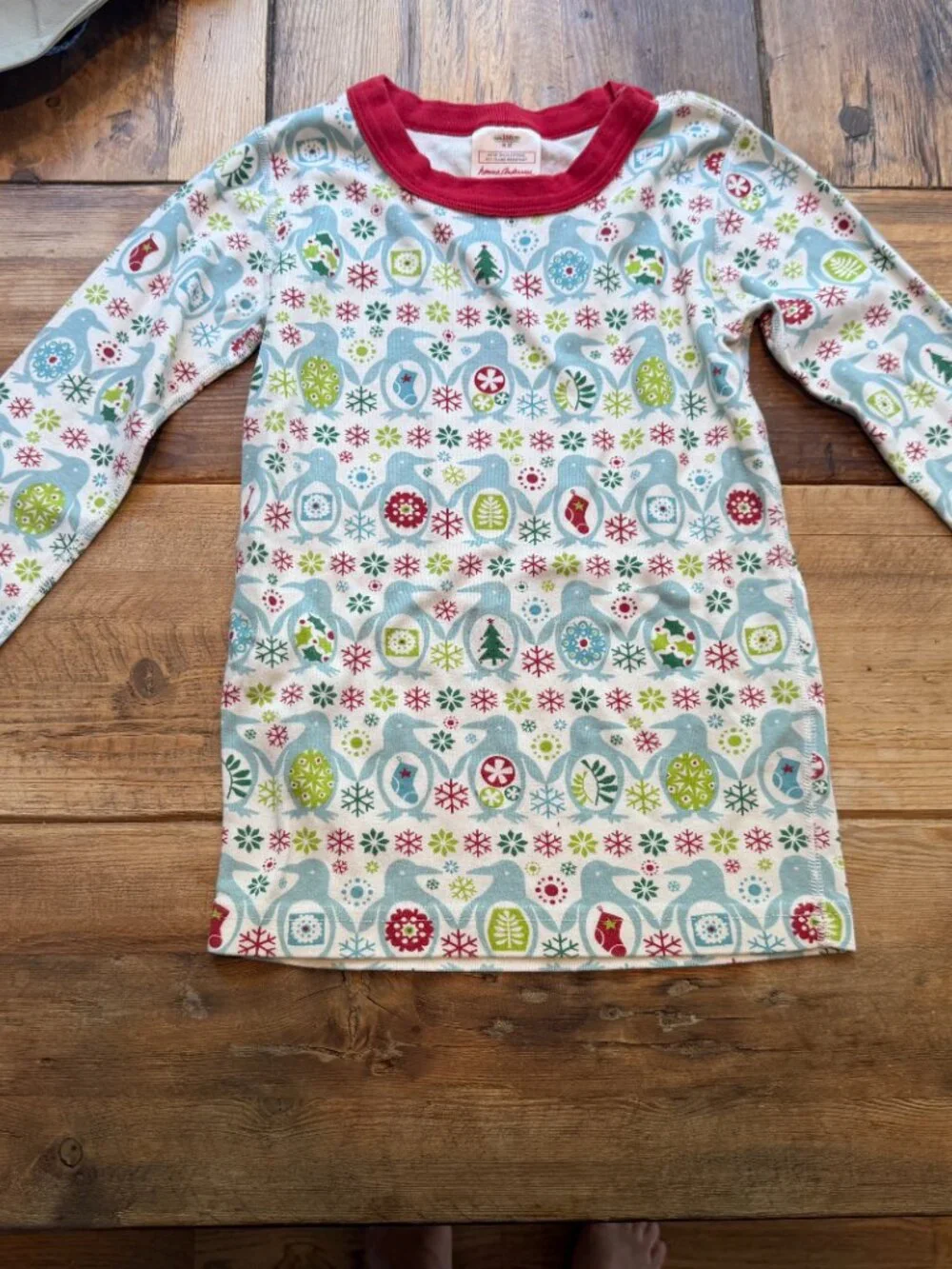 Hanna Andersson 150 12 PAJAMA TOP 100% Organic Cotton Christmas Theme Girl Boy